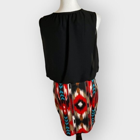 WRANGLER Western Pattern Black and Multi Color Dress Size M - Picture 2 of 5